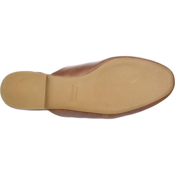 Women's Buckle Mule Polyurethane Wide-Width Tan Loafer Shoes Slip-On Comfort - Picture 4 of 7